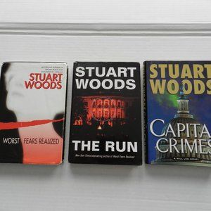 STUART Woods Hardcover Novels The Run  Worst Fears Realized  Capital Crimes